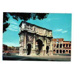 Vintage Italian Postcard Arco Di Costantino Rome Italy 1950s Tourism Vacation